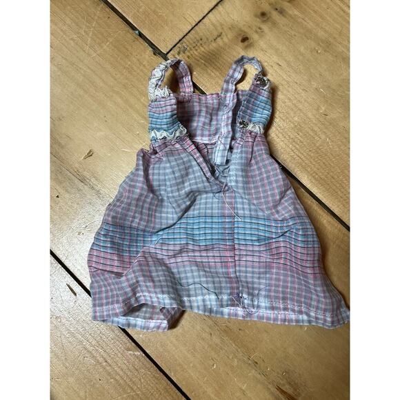 Vintage Lot of 6 Doll Clothes/Dresses. Purple/Blues/Dots. 12inch? - Picture 5 of 12